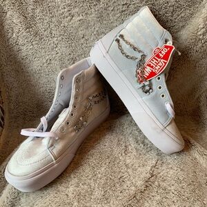 NEW Vans Sk8-Hi Platform 2.0 Velvet Chain Shoes Baby Blue Womens 9.5 /Men 8 RARE
